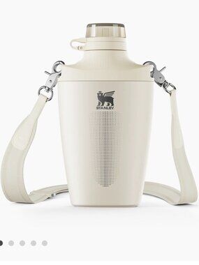 NEW STANLEY Cross Bottle Cream $75 Thermos Cross Body Strap NIB Gift Insulated